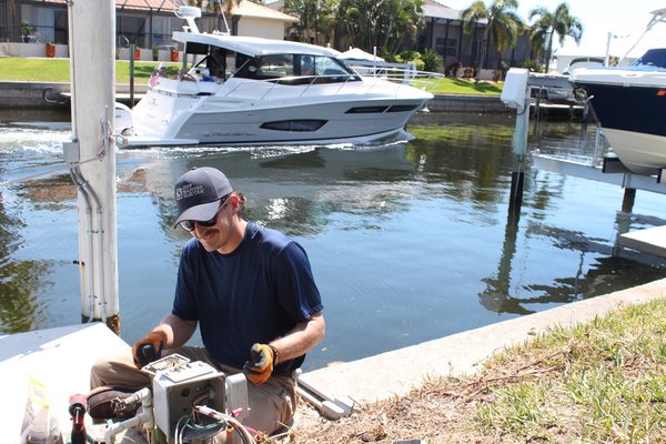 Boat Lift & Dock Wiring - This project was to bring power to a new boat lift that was just installed.