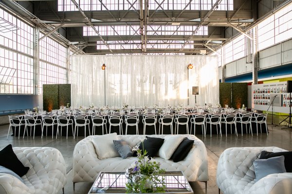 Wedding reception - This wedding reception was planned quite quickly, using some of The Bridge Yard's recommended vendors, and some that the wedding planner chose themselves. The Bridge Yard's natural indoor light, outdoor patio space, waterfront views, and iconic architecture made this wedding a very unique and quintessentially "Bay Area" event. Wedding reception - This wedding reception was planned quite quickly, using some of The Bridge Yard's recommended vendors, and some that the wedding planner chose themselves. The Bridge Yard's natural indoor light, outdoor patio space, waterfront views, and iconic architecture made this wedding a very unique and quintessentially "Bay Area" event.