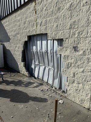 Dollar General Block wall repair - Block wall repair