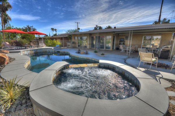 "AT THE TURN" 2 Bedroom, 2 Bath, Max Occupancy 4 Guests - For more information and to request a reservation quote for your date range, visit https://www.pdvacationrentals.com/attheturn.
Set on a rise above the Palm Desert Country Club golf course, this beautiful property has panoramic views of the double fairway, 3 lakes and the Little Bermudas mountain range.
Amazing sunrises and sunsets over a park like setting are a daily occurrence at this property free of charge.
You will be spending the majority of your day in the spacious backyard enjoying the fantastic views, gas fire pit and the pebble-tech pool with a raised spa.
The clubhouse is within walking distance less than a minute away right out of the back yard gate. Golfers can pick up their cart and start playing without having to drive anywhere. The clubhouse restaurant is also within walking distance, offers cocktails, outdoor dining and live music every Friday and Saturday night in season.
Designed for indoor-outdoor entertaining, this property is tastefully decorated with many upgrades, including complimentary wireless internet access, 3 TVs with cable, in-unit laundry and a fully equipped kitchen, complete with sub zero refrigerator.
Grocery stores, drug stores, dry cleaners, gas stations, beauty salons and restaurants are three minutes away making it easy to get everything you need without driving all over town.
Centrally located to all desert attractions and surrounded by championship golf courses, this residence is a wonderful spot for family holidays, romantic weekends or golfers getaway.
"At The Turn" is 2 minutes away from the Indian Wells Tennis Garden which hosts the BNP tennis tournament in March,10 minutes away from El Paseo for world class shopping and dining,15 minutes away from charming old town La Quinta and 20 minutes away from the Polo Grounds which hosts many of the valleys music festivals.
We reserve the right to cancel any reservations should circumstances arise beyond our control to rent this property for any reason.
"AT THE TURN" 2 Bedroom, 2 Bath, Max Occupancy 4 Guests - For more information and to request a reservation quote for your date range, visit https://www.pdvacationrentals.com/attheturn.
Set on a rise above the Palm Desert Country Club golf course, this beautiful property has panoramic views of the double fairway, 3 lakes and the Little Bermudas mountain range.
Amazing sunrises and sunsets over a park like setting are a daily occurrence at this property free of charge.
You will be spending the majority of your day in the spacious backyard enjoying the fantastic views, gas fire pit and the pebble-tech pool with a raised spa.
The clubhouse is within walking distance less than a minute away right out of the back yard gate. Golfers can pick up their cart and start playing without having to drive anywhere. The clubhouse restaurant is also within walking distance, offers cocktails, outdoor dining and live music every Friday and Saturday night in season.
Designed for indoor-outdoor entertaining, this property is tastefully decorated with many upgrades, including complimentary wireless internet access, 3 TVs with cable, in-unit laundry and a fully equipped kitchen, complete with sub zero refrigerator.
Grocery stores, drug stores, dry cleaners, gas stations, beauty salons and restaurants are three minutes away making it easy to get everything you need without driving all over town.
Centrally located to all desert attractions and surrounded by championship golf courses, this residence is a wonderful spot for family holidays, romantic weekends or golfers getaway.
"At The Turn" is 2 minutes away from the Indian Wells Tennis Garden which hosts the BNP tennis tournament in March,10 minutes away from El Paseo for world class shopping and dining,15 minutes away from charming old town La Quinta and 20 minutes away from the Polo Grounds which hosts many of the valleys music festivals.
We reserve the right to cancel any reservations should circumstances arise beyond our control to rent this property for any reason.
