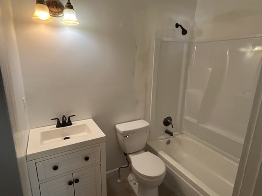 Bath Remodel Riverdale - Old home in riverdale. Previous contractor walked out. Came in and charged $5000 labor for 1100 sq ft flooring and to remodel the bathroom $1500 labor for new tub toilet and vanity install. We ended up doing a lot more work for her after this. Bath Remodel Riverdale - Old home in riverdale. Previous contractor walked out. Came in and charged $5000 labor for 1100 sq ft flooring and to remodel the bathroom $1500 labor for new tub toilet and vanity install. We ended up doing a lot more work for her after this.
