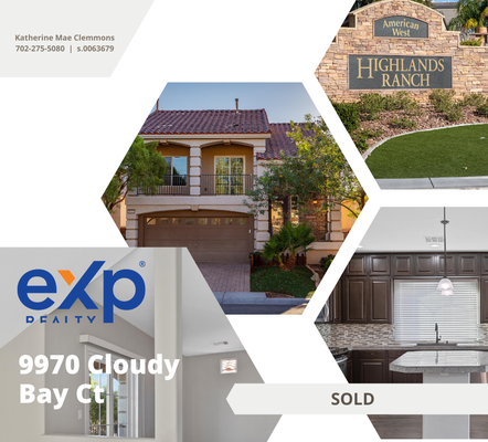 9970 Cloudy Bay Ct - Split level entrance w/juliet balcony, glass cutouts, & vaulted ceilings. Open concept, tons of natural light, 2 tone paint, laminate flooring. Kitchen features espresso cabinets to the ceiling, granite countertops & island, backsplash, w/retractable sprayer, single basin sink, stainless Steel Whirlpool appliances with double fridges, & pendant lighting. Downstairs master w/flex room or bonus room. Oversized walk in shower, dual shower heads, cultured marble counters & shower wall, dual vanities & 2 closets. Recessed lighting, separate laundry room, & lots of space. Garage features wire shelving, epoxy coating, soft water loop. Backyard with cement slab patio, gravel, extended sidewalls, gates on both sides. Brand new water heater installed on 10/11/2021 in garage.