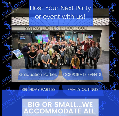 Book Your Events With Us! - Book your next birthday party, corporate event, or family outing with Swing Loose for a fun and memorable experience everyone will enjoy! Book Your Events With Us! - Book your next birthday party, corporate event, or family outing with Swing Loose for a fun and memorable experience everyone will enjoy!