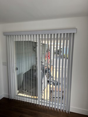 Vertical Blinds - Here are some before and after photos of a Vertical Blind installation I did for a Customer. Glad I was able to contribute to making their new house feel more like home with Vertical blinds! Vertical Blinds - Here are some before and after photos of a Vertical Blind installation I did for a Customer. Glad I was able to contribute to making their new house feel more like home with Vertical blinds!