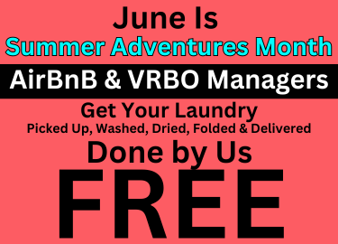 For AirBnB & VRBO Managers - Transform Your Vacation Rental Business with Our Pick Up & Delivery 24 hour Laundry Services
Are you an Airbnb or VRBO manager looking to enhance your guest experience and streamline your operations?
Discover how outsourcing your laundry needs to us can save you time, money, and stress!
Why Choose Our Professional Laundry Services?
1. Unmatched Quality and Reliability
We specialize in providing top-notch laundry services tailored for vacation rental properties.
Our state-of-the-art equipment and expert team ensure your linens, towels, and bedding are cleaned to the highest standards, every time.
2. Time-Saving Convenience
Focus on what you do best – managing and growing your rental business.
Let us handle the laundry.
With our efficient pick-up and delivery services, you’ll never have to worry about laundry logistics again.
3. Cost-Effective Solutions
Say goodbye to the hidden costs of in-house laundry – no more equipment maintenance, detergent purchases, or utility bills.
Our competitive pricing ensures you get the best value for your money.
4. Consistency and Hygiene
We understand the importance of consistency and hygiene for guest satisfaction.
Our rigorous cleaning processes and quality checks ensure that every item meets the highest standards of cleanliness and freshness.
5. Environmentally Friendly Practices
Our eco-friendly detergents and energy-efficient machines reduce your environmental footprint, making your rental property more sustainable and attractive to eco-conscious travelers.
6. Flexible Service Plans
Whether you manage a single property or multiple rentals, our customizable service plans are designed to fit your unique needs.
Choose the frequency and type of service that works best for you.
How It Works
Schedule a Consultation: Contact us to discuss your laundry needs and get a personalized quote.
Seamless Integration: We coordinate with your booking schedule to ensure timely pick-up and delivery without disrupting your operations.
Quality Assurance: Enjoy peace of mind knowing your laundry is handled by professionals committed to excellence.
Join the Growing Number of Satisfied Property Managers
Outsource your laundry to us and experience the difference.
Our clients consistently report improved guest satisfaction, increased operational efficiency, and more time to focus on providing exceptional hospitality.
Ready to streamline your business and elevate your rental experience?
Contact us today to learn about how we can save you time and money! For AirBnB & VRBO Managers - Transform Your Vacation Rental Business with Our Pick Up & Delivery 24 hour Laundry Services
Are you an Airbnb or VRBO manager looking to enhance your guest experience and streamline your operations?
Discover how outsourcing your laundry needs to us can save you time, money, and stress!
Why Choose Our Professional Laundry Services?
1. Unmatched Quality and Reliability
We specialize in providing top-notch laundry services tailored for vacation rental properties.
Our state-of-the-art equipment and expert team ensure your linens, towels, and bedding are cleaned to the highest standards, every time.
2. Time-Saving Convenience
Focus on what you do best – managing and growing your rental business.
Let us handle the laundry.
With our efficient pick-up and delivery services, you’ll never have to worry about laundry logistics again.
3. Cost-Effective Solutions
Say goodbye to the hidden costs of in-house laundry – no more equipment maintenance, detergent purchases, or utility bills.
Our competitive pricing ensures you get the best value for your money.
4. Consistency and Hygiene
We understand the importance of consistency and hygiene for guest satisfaction.
Our rigorous cleaning processes and quality checks ensure that every item meets the highest standards of cleanliness and freshness.
5. Environmentally Friendly Practices
Our eco-friendly detergents and energy-efficient machines reduce your environmental footprint, making your rental property more sustainable and attractive to eco-conscious travelers.
6. Flexible Service Plans
Whether you manage a single property or multiple rentals, our customizable service plans are designed to fit your unique needs.
Choose the frequency and type of service that works best for you.
How It Works
Schedule a Consultation: Contact us to discuss your laundry needs and get a personalized quote.
Seamless Integration: We coordinate with your booking schedule to ensure timely pick-up and delivery without disrupting your operations.
Quality Assurance: Enjoy peace of mind knowing your laundry is handled by professionals committed to excellence.
Join the Growing Number of Satisfied Property Managers
Outsource your laundry to us and experience the difference.
Our clients consistently report improved guest satisfaction, increased operational efficiency, and more time to focus on providing exceptional hospitality.
Ready to streamline your business and elevate your rental experience?
Contact us today to learn about how we can save you time and money!
