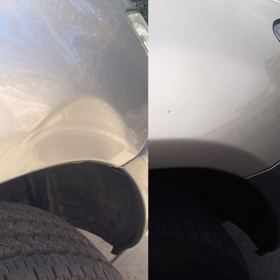 Before and After - Paintless Dent Removal requires a expierienced, quality dent technician. DentXAuto uses specialized tools along with a unique method to remove dents from your auto by first accessing the back of the damaged area, then by gently massaging the metal back to it's original factory shape. We actually remove the dent not just repair it! Making your car look as new as when you first bought it! Before and After - Paintless Dent Removal requires a expierienced, quality dent technician. DentXAuto uses specialized tools along with a unique method to remove dents from your auto by first accessing the back of the damaged area, then by gently massaging the metal back to it's original factory shape. We actually remove the dent not just repair it! Making your car look as new as when you first bought it!