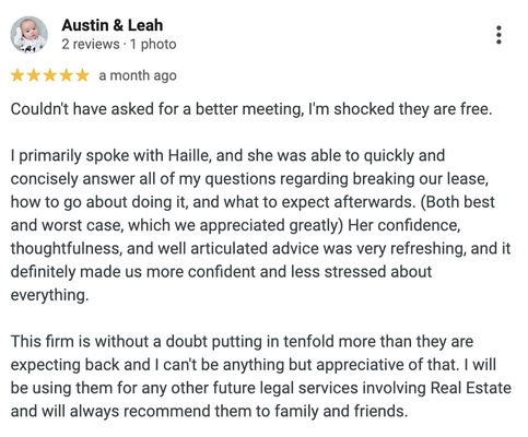What Our Clients Have to Say - Check out what our clients have to say! Call now for a free consultation with your trusted partners in real estate law.