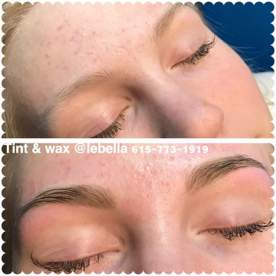 Waxing, tinting eyebrows￼ - This service will last 3 plus weeks, depending on skin conditions. Drier skin tends to last longer than oily skin. This is 100% safe and harmless.