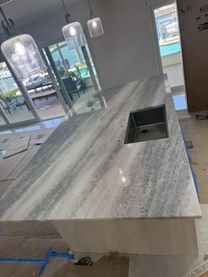 april 2025 project - This was a Dolomite countertop we did for a customer in Gulf Harbors.