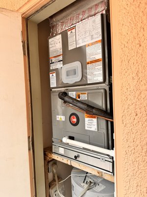 New ac system replacement - Old system needed replacement very corroded and many leaks, introduce new system with a third party involved for a corrosion solution coating inside and out of condensing unit