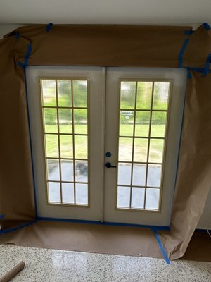 French doors - Double French doors where the owner wanted to make them flow more with the new color scheme of the apartment.