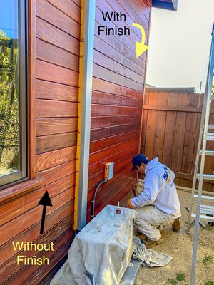 Wood Finish - Before and afters of our wood finishing projects. Wood Finish - Before and afters of our wood finishing projects.