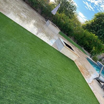 big projects - big projects of large areas of turf, travertino  & paver installations created for FranciscoHardscape&turf.