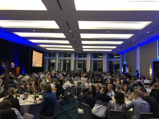 400 Person Awards Night Trivia Game - This client wanted to liven up their corporate awards night banquet with a fun trivia game. 400 attendees filled a large hotel ballroom. We worked with them to seamlessly integrate our trivia rounds into the evening's program which included cocktails, dinner and awards. 400 Person Awards Night Trivia Game - This client wanted to liven up their corporate awards night banquet with a fun trivia game. 400 attendees filled a large hotel ballroom. We worked with them to seamlessly integrate our trivia rounds into the evening's program which included cocktails, dinner and awards.