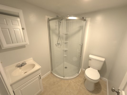Bathroom remodel - This is a bathroom remodel we did that includes a new toilet, shower, cabinets, sink, and paint. Bathroom remodel - This is a bathroom remodel we did that includes a new toilet, shower, cabinets, sink, and paint.
