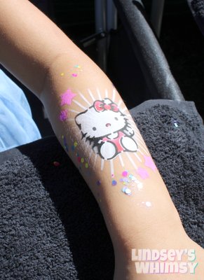 OUR NEWEST SERVICE! Airbrush Tattoo Art - This is our latest art form that we offer for events and parties! Airbrush tattoos are fun, quick and can last up to 2-3 days on the skin. They are water and sweat resistant as well. We can create custom stencils for your event to showcase a logo, a birthday person's name, or whatever character or design you would like to make your event even more special!
ASK US ABOUT OUR AIRBRUSH TATTOO SERVICES TO BOOK FOR YOUR EVENT* OUR NEWEST SERVICE! Airbrush Tattoo Art - This is our latest art form that we offer for events and parties! Airbrush tattoos are fun, quick and can last up to 2-3 days on the skin. They are water and sweat resistant as well. We can create custom stencils for your event to showcase a logo, a birthday person's name, or whatever character or design you would like to make your event even more special!
ASK US ABOUT OUR AIRBRUSH TATTOO SERVICES TO BOOK FOR YOUR EVENT*
