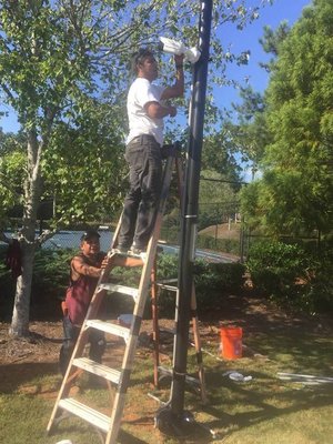 (LPRS cameras )Licensed plate readers - Here we are installing LPRs on main entrance of a subdivision In Congers Georgia (LPRS cameras )Licensed plate readers - Here we are installing LPRs on main entrance of a subdivision In Congers Georgia