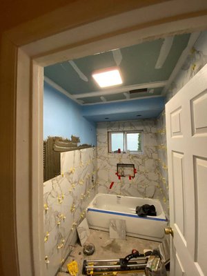 Bathroom Tile Work - Dive into the beauty of our recent bathroom renovation project! 🚿✨ Impeccable tile work has turned this space into a sanctuary of elegance and functionality. From concept to completion, we bring visions to life. Ready to upgrade your bathroom? Let's make it extraordinary! #BathroomRenovation #TileWork #Handyman #Handy Gentleman