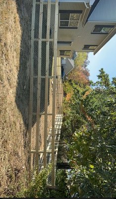 Back yard custom fence - Custom wood/chain link back yard fence with 2 custom gates.
80ft wide 45ft long on one side and 35 ft on the other. Back yard custom fence - Custom wood/chain link back yard fence with 2 custom gates.
80ft wide 45ft long on one side and 35 ft on the other.