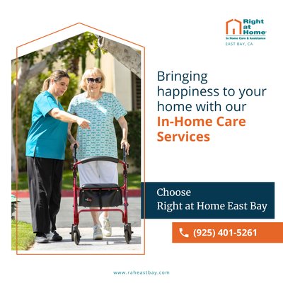 In-Home Care Services - Caring for a loved one? Right at Home East Bay offers compassionate in-home care, including Alzheimer’s, Dementia, Companion, and Personal Care. Discover more at www.RAHEastBay.com In-Home Care Services - Caring for a loved one? Right at Home East Bay offers compassionate in-home care, including Alzheimer’s, Dementia, Companion, and Personal Care. Discover more at www.RAHEastBay.com