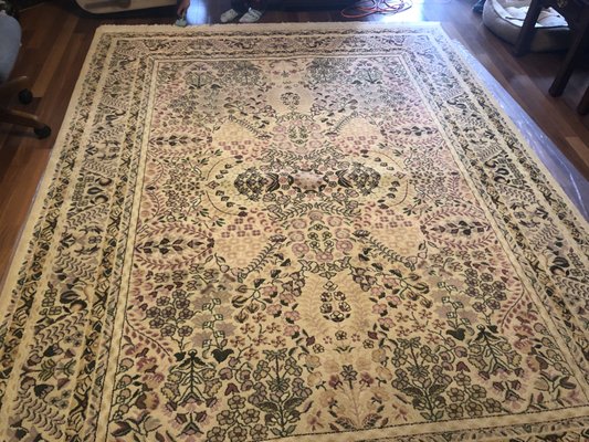 Area rug clean - This is a beautiful example of a wool are rug we recently saved from a cool aid spill. We can pick them up, clean and deliver them to save you the time and hassle of finding somewhere to drop them off. We off both deep shampoo cleaning options, enzyme baths for pet treatments and also Very Low Moisture pad cleanings as well. We take the extra time to clean tassels by hand so we ensure they get the extra attention they often need. Please call to set up a free in person consult and quote today! Area rug clean - This is a beautiful example of a wool are rug we recently saved from a cool aid spill. We can pick them up, clean and deliver them to save you the time and hassle of finding somewhere to drop them off. We off both deep shampoo cleaning options, enzyme baths for pet treatments and also Very Low Moisture pad cleanings as well. We take the extra time to clean tassels by hand so we ensure they get the extra attention they often need. Please call to set up a free in person consult and quote today!