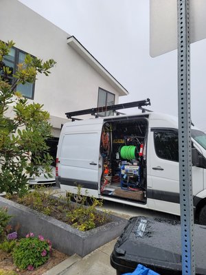 Hydro Jetting service - Stubborn clogged drain. Prior plumbing company was unable to unclog the branch main line due to substantial amount of toilet paper and feminine hygienic products. Hydro Jetting service - Stubborn clogged drain. Prior plumbing company was unable to unclog the branch main line due to substantial amount of toilet paper and feminine hygienic products.