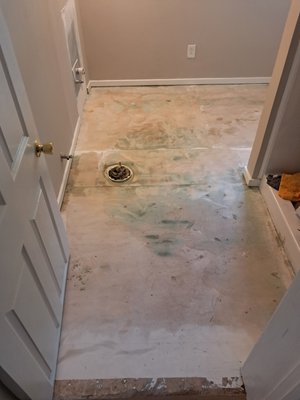 upgrade bathroom floors and vanity - this update was done due to outdated flooring, vanity and toilet