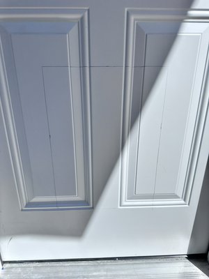 Installing a dog door - The two dogs now have their own door Installing a dog door - The two dogs now have their own door