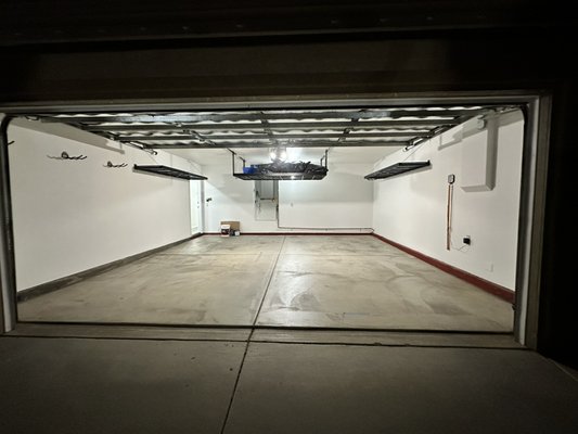 Garage paint job - Repainted the inside of this two car garage. Garage paint job - Repainted the inside of this two car garage.