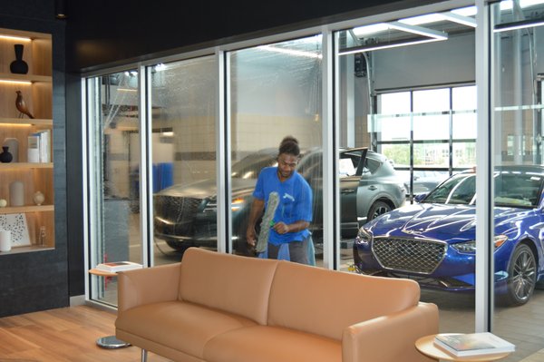 Commercial Window Cleaning - Taking cleaning to new heights. We pride ourselves on quality window cleaning services from large scale multi-complex buildings, retail store fronts, restaurants, fast food, interior/exterior commercial buildings. Government buildings, schools, airport towers, hospitals. Our experienced salesmen will provide a free quick estimate and help you determine a cleaning schedule to fit the needs of your property and/or business. Maintaining the cleanliness of your windows not only improves the usage of the space, it preserves the integrity of the glass, reducing hard water stains, and long-term deterioration. Commercial Window Cleaning - Taking cleaning to new heights. We pride ourselves on quality window cleaning services from large scale multi-complex buildings, retail store fronts, restaurants, fast food, interior/exterior commercial buildings. Government buildings, schools, airport towers, hospitals. Our experienced salesmen will provide a free quick estimate and help you determine a cleaning schedule to fit the needs of your property and/or business. Maintaining the cleanliness of your windows not only improves the usage of the space, it preserves the integrity of the glass, reducing hard water stains, and long-term deterioration.