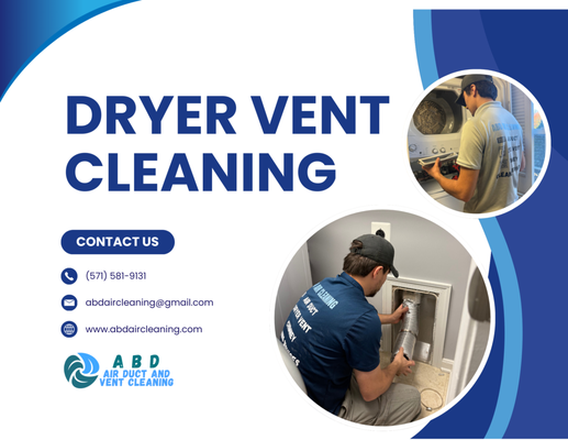 Dryer Vent Cleaning - We provide dryer vent cleaning, rerouting and replacing the hoses and ducts. Contact us if you need any help with your dryer vent.