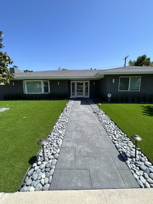 Hardscaping - This Project Was A Landscaping/ Hardscaping.We Removed Existing Concrete , plants , & transformed it into a beautiful art of work . Hardscaping - This Project Was A Landscaping/ Hardscaping.We Removed Existing Concrete , plants , & transformed it into a beautiful art of work .