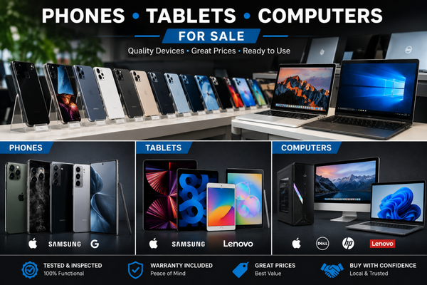 Phones, tablets and computer for sale - We have many devices for sale, as well as accessories and computer upgrade solutions. Phones, tablets and computer for sale - We have many devices for sale, as well as accessories and computer upgrade solutions.