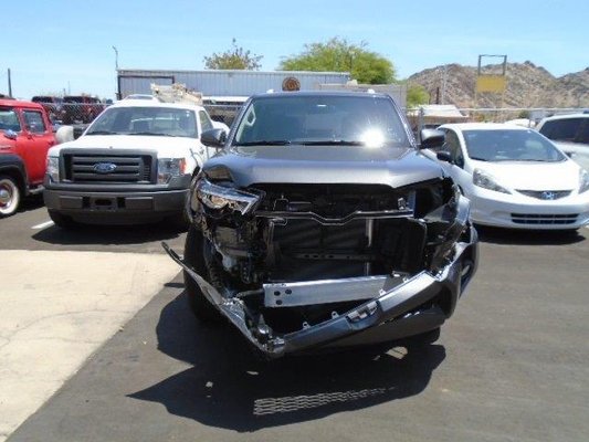 Toyota 4 Runner Front End Collision Repair - This 2016 Toyota 4 Runner was unable to stop and ran into another vehicle. The front end damage was bad but nothing we could not repair. At USA Collision we only repair vehicle back to the manufacturers specifications. We do this so you know your vehicle is not only safe to drive, but also looks like it did before the vehicle was ever in an accident. Toyota 4 Runner Front End Collision Repair - This 2016 Toyota 4 Runner was unable to stop and ran into another vehicle. The front end damage was bad but nothing we could not repair. At USA Collision we only repair vehicle back to the manufacturers specifications. We do this so you know your vehicle is not only safe to drive, but also looks like it did before the vehicle was ever in an accident.