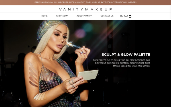 Vanity Makeup - Vanity Makeup, known as the contour queen via social media, started working on her own makeup line for years until she perfected her first launch, the Sculpt & Glow Trio.
We designed a consumer-friendly and mobile-optimized website to showcase and sell all of her new makeup products. We incorporated the e-commerce platform known as Shopify and added multiple express checkout options, including Apple Pay, Amazon Pay, and Paypal. Vanity Makeup - Vanity Makeup, known as the contour queen via social media, started working on her own makeup line for years until she perfected her first launch, the Sculpt & Glow Trio.
We designed a consumer-friendly and mobile-optimized website to showcase and sell all of her new makeup products. We incorporated the e-commerce platform known as Shopify and added multiple express checkout options, including Apple Pay, Amazon Pay, and Paypal.