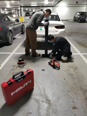 Station Square ev charger group installation - We are fortunate enough to become the electrical contractor responsible for the 40 units group evse installation located at station Square, Metrotown in 2021. In 2022, thanks for the trust of our client, we are doing the ev charger installation for another three residents in the building.