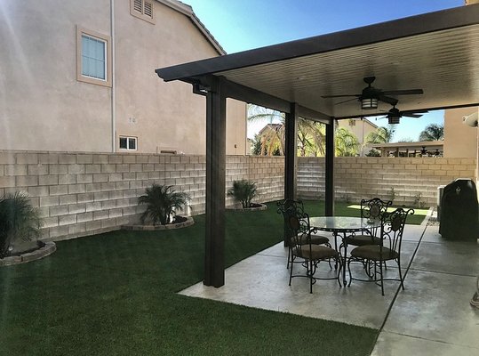 Fontana Energy saving landscape - Our client wanted to save money on water and maintenance bills. By replacing grass with artificial turf and installing an alumawood patio cover to help shade the kitchen.
Call today for a consultation Fontana Energy saving landscape - Our client wanted to save money on water and maintenance bills. By replacing grass with artificial turf and installing an alumawood patio cover to help shade the kitchen.
Call today for a consultation