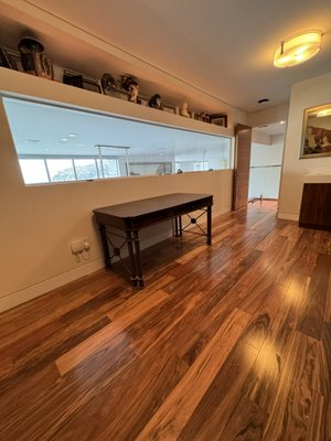 Engineered Curupay hardwood installation and level cement radiant heat floors - We filled cement with radiant heat floors and installed Curupay engineered floors was provided by customer about 2600 sq ft in Belvedere Tiburon CA. Engineered Curupay hardwood installation and level cement radiant heat floors - We filled cement with radiant heat floors and installed Curupay engineered floors was provided by customer about 2600 sq ft in Belvedere Tiburon CA.