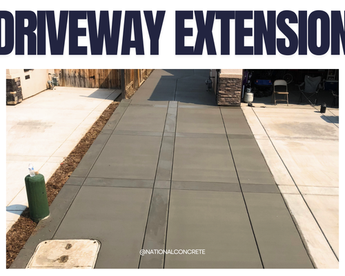 Driveway Extensions - At National Concrete, we understand that sometimes, your driveway needs a little extra room to breathe. Since 2012, we’ve been helping Bakersfield homeowners expand their driveways with seamless extensions that blend perfectly with the existing concrete. Whether you’re accommodating a growing fleet of vehicles or simply want more space, our driveway extensions are designed to add both functionality and curb appeal.
Thinking about extending your driveway? Let’s work together to create a smooth, durable extension that fits your needs and enhances the look of your home. Reach out today, and let’s start expanding your possibilities! Driveway Extensions - At National Concrete, we understand that sometimes, your driveway needs a little extra room to breathe. Since 2012, we’ve been helping Bakersfield homeowners expand their driveways with seamless extensions that blend perfectly with the existing concrete. Whether you’re accommodating a growing fleet of vehicles or simply want more space, our driveway extensions are designed to add both functionality and curb appeal.
Thinking about extending your driveway? Let’s work together to create a smooth, durable extension that fits your needs and enhances the look of your home. Reach out today, and let’s start expanding your possibilities!