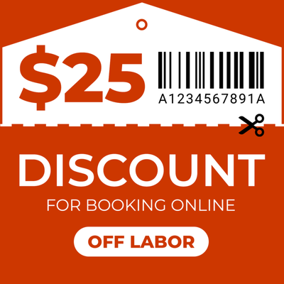 $25 off professional labor - We strive to deliver high-quality service at the most affordable cost. All of our new clients are going to receive a $25 discount on professional labor cost.
Can be applied to any repair fee, excluding service calls. $25 off professional labor - We strive to deliver high-quality service at the most affordable cost. All of our new clients are going to receive a $25 discount on professional labor cost.
Can be applied to any repair fee, excluding service calls.