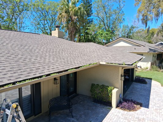 gutter cleaning - cleaning the gutters so the water can flow thru properly