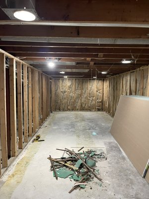 Basement remodel - This basement was built from scratch and finished with in a week. Basement remodel - This basement was built from scratch and finished with in a week.