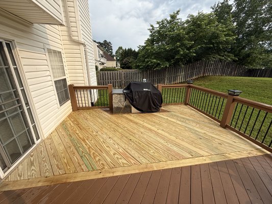 Deck boards renewal - We had removed the old boards, renew the beams and install the new boards