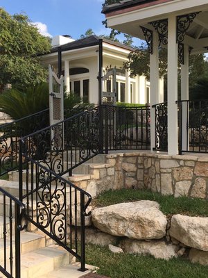 PAINTING SERVICES - RAILINGS - This railing gate was painted black. PAINTING SERVICES - RAILINGS - This railing gate was painted black.