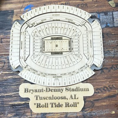 3D Custom Bryant-Denny stadium seating chart - 3D Bryant-Denny Stadium laser cut and engraved special order. 3D Custom Bryant-Denny stadium seating chart - 3D Bryant-Denny Stadium laser cut and engraved special order.