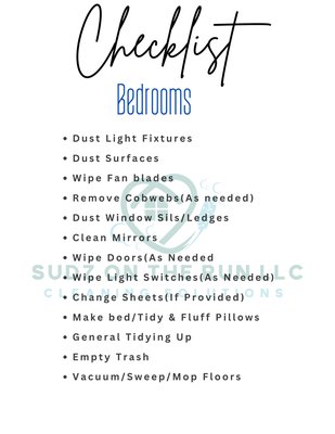 Checklist!! - Here you will find Sudz on the Runs Checklist for every single clean we do!