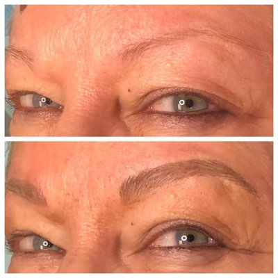 Microblading/Microshading Services - Microblading is an ancient tattooing technique in which a small handheld tool made of several tiny needles (that looks like a tiny Exacto blade) is used to add semi-permanent pigment to the skin. Microshading this machine technique adds shape to your brow and uses a powdered effect to add fullness. The result is a filled-out “makeup on” brow. Microblading/Microshading Services - Microblading is an ancient tattooing technique in which a small handheld tool made of several tiny needles (that looks like a tiny Exacto blade) is used to add semi-permanent pigment to the skin. Microshading this machine technique adds shape to your brow and uses a powdered effect to add fullness. The result is a filled-out “makeup on” brow.
