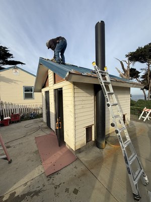 Pigeon Point RRP - Pigeon point RRP. With installation of anti graffiti paint. Removal and replacement of rusted metal roofing and siding repairs. Pigeon Point RRP - Pigeon point RRP. With installation of anti graffiti paint. Removal and replacement of rusted metal roofing and siding repairs.