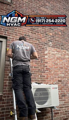 Mitsubishi Single Zone Mini-Split Install - Mitsubishi 9,000 BTU single-zone mini-split installation, delivering energy-efficient heating and cooling for year-round comfort. Expertly installed by NGM HVAC with attention to detail, quality workmanship, and reliable performance!