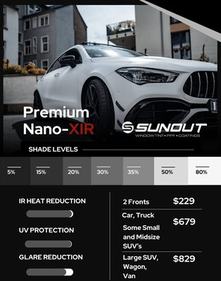 Window Tinting - Comfort, privacy, heat control
We’ll help you choose the right film based on what matters most: heat reduction, glare control, privacy, and a clean factory-style look.

Limited lifetime warranty on window tint options
Special discounts for Military and First Responders
Windshield tinting and sunroof coverage available (additional cost)
*Pricing may vary for select vehicles. Full windshield and/or sunroof coverage is additional cost and may not qualify for specials or discounts.